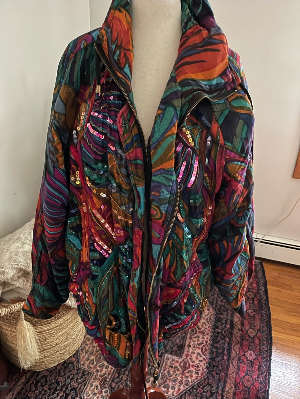 Vintage J.A. Resort Hand-Sequined Tropical Jacket 🌺✨